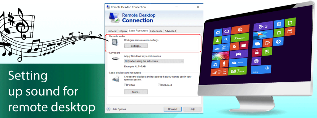 Setting up sound for remote desktop